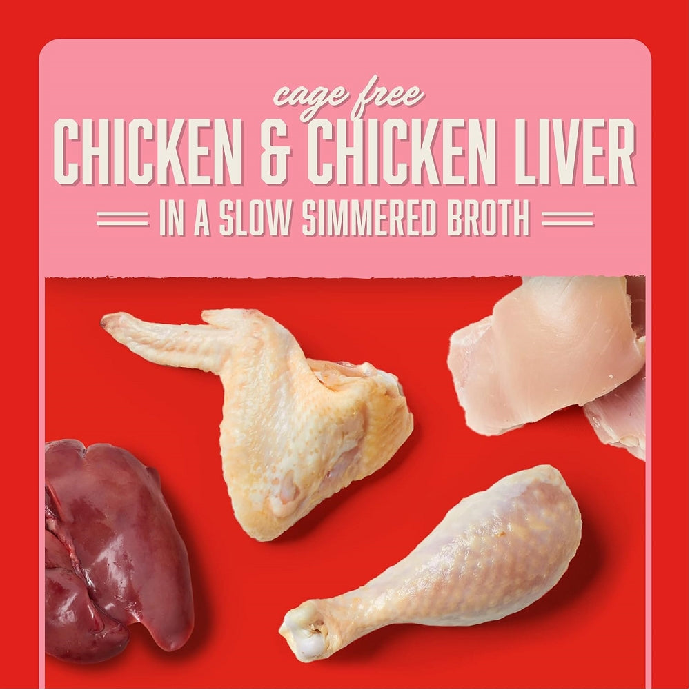 Premium Grain-Free Chicken & Chicken Liver Recipe in Broth Dog Food Pouches - High Protein Wet Dog Food for All Life Stages | Perfect for Travel, Training & Mealtime Toppers
