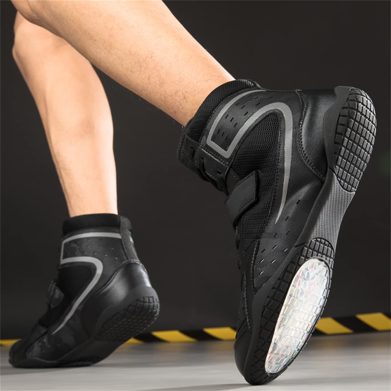 Unisex Leather Boxing Shoes - Anti-Slip Wrestling & Fitness Shoes for Men & Women | Lightweight Sports Footwear for Boxing, Wrestling & Gym Training