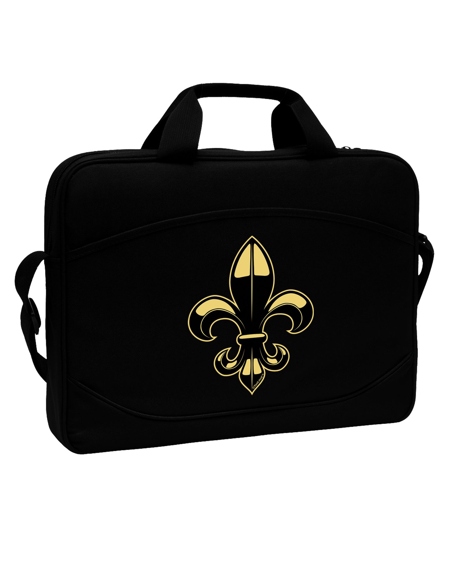 TooLoud Golden Fleur de Lis 15 Inch Dark Laptop Tablet Case Bag - Stylish Protective Sleeve for MacBook, iPad, Notebooks - Perfect for Work, School & Travel