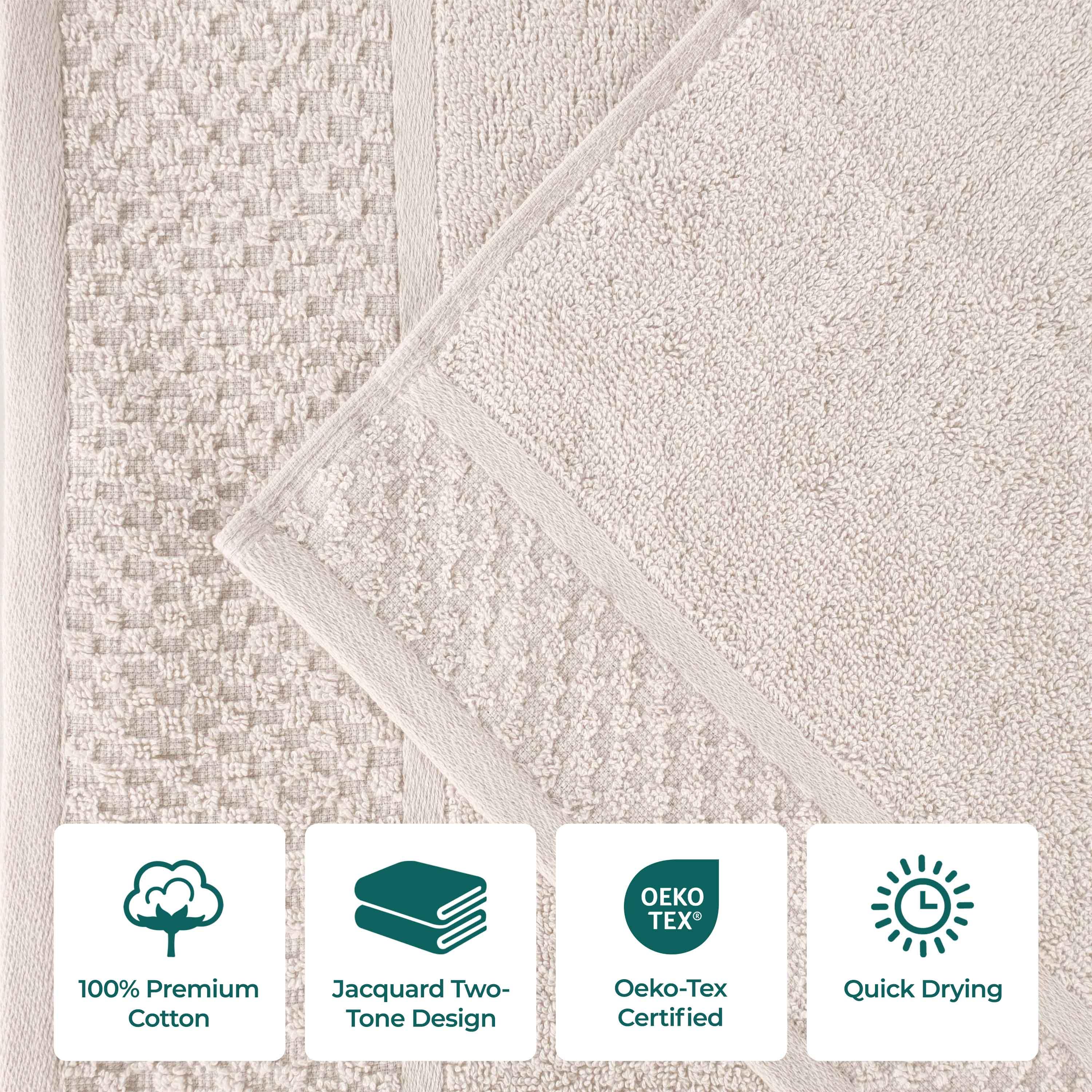 Premium Cotton Jacquard Bath Sheet Set of 2 - Ultra Soft & Absorbent Luxury Towels for Spa, Bathroom & Beach | Solid & Two-Toned Designs