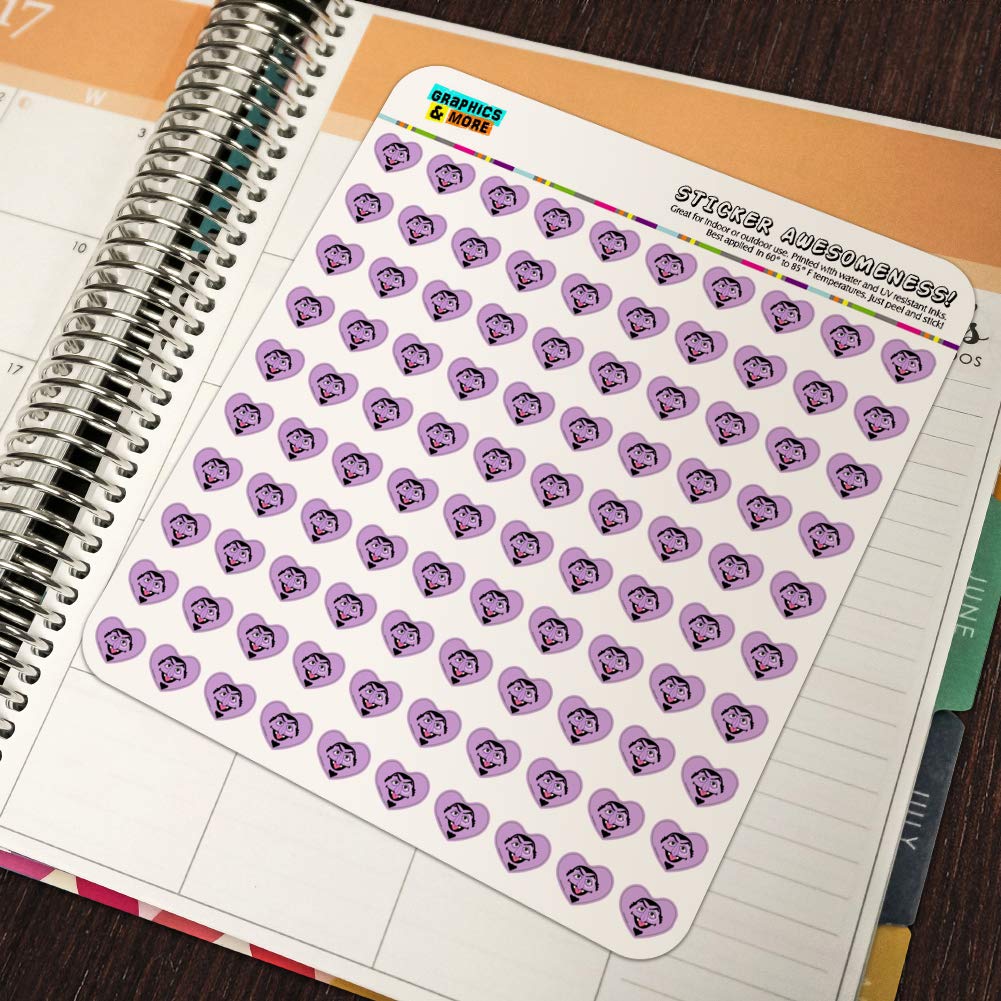 Sesame Street Count Face Heart Shaped Planner Stickers - DIY Scrapbook & Calendar Decoration for Kids, Journaling, Bullet Journal, and Craft Projects