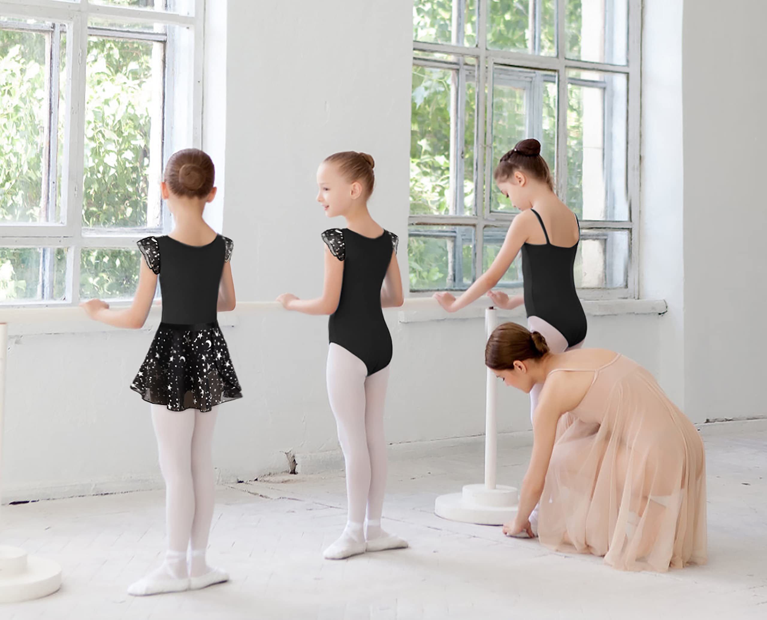 DANSHOW Girls Short Sleeve Ballet Leotard with Tutu Skirt - Kids Dance Costume for Ballet, Gymnastics & Performance - Perfect for Recitals, Competitions & Dance Classes