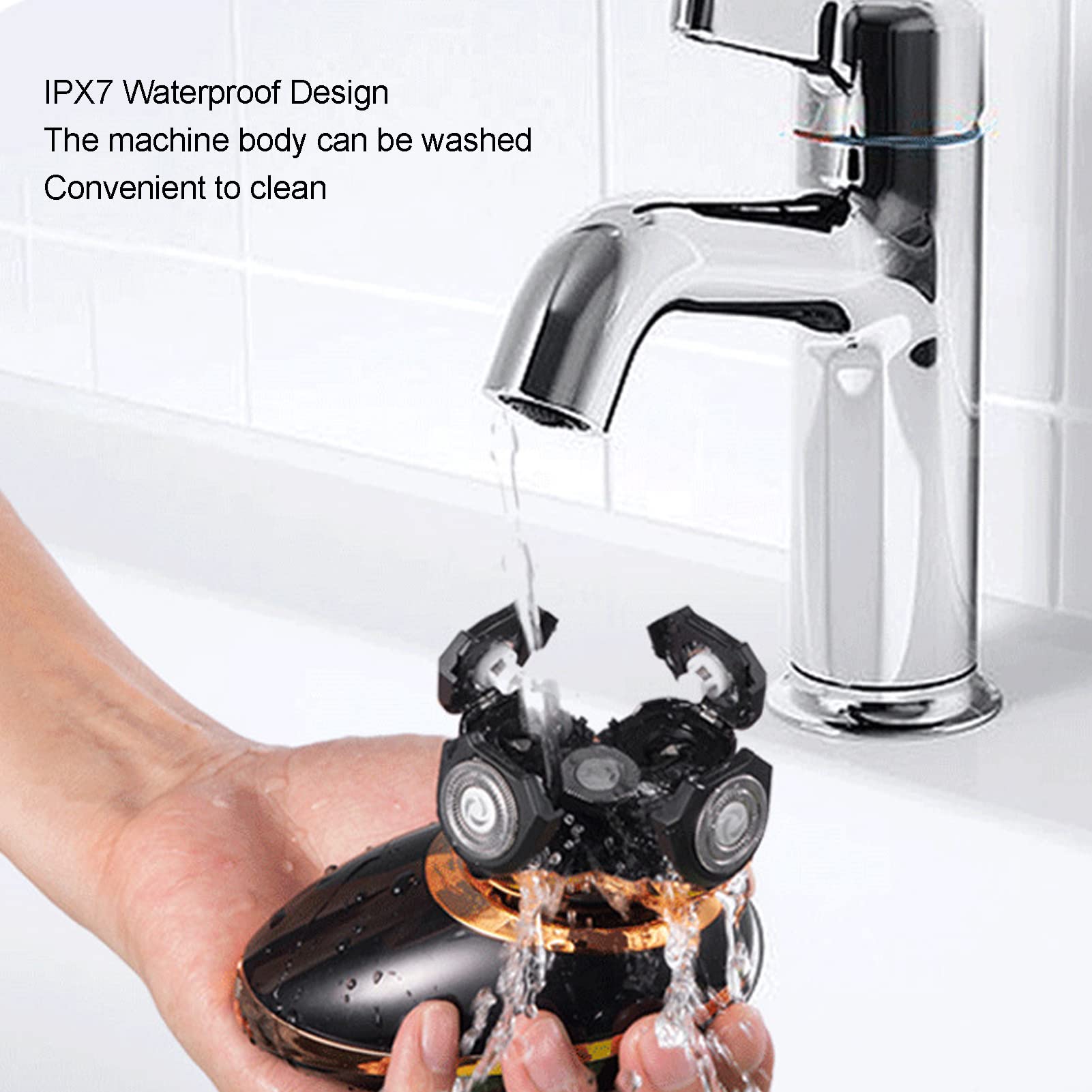 5-in-1 Electric Head Shaver for Men - IPX7 Waterproof Cordless Razor with Trimmer - Perfect Gift for Boyfriend, Father & Elderly - Home, Travel & Gym Use