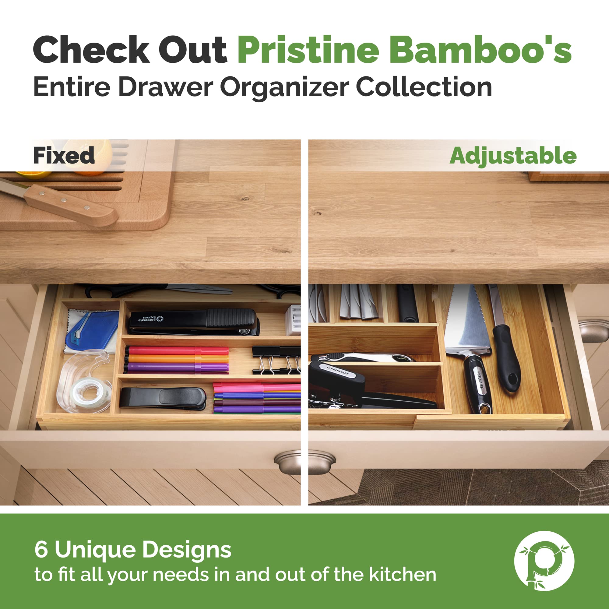 Expandable Silverware Organizer - Adjustable Kitchen Drawer Tray for Utensils & Cutlery (10 Compartments, Extends to 22 Inches) - Perfect for Organizing Spoons, Forks, Knives in Kitchen Drawers