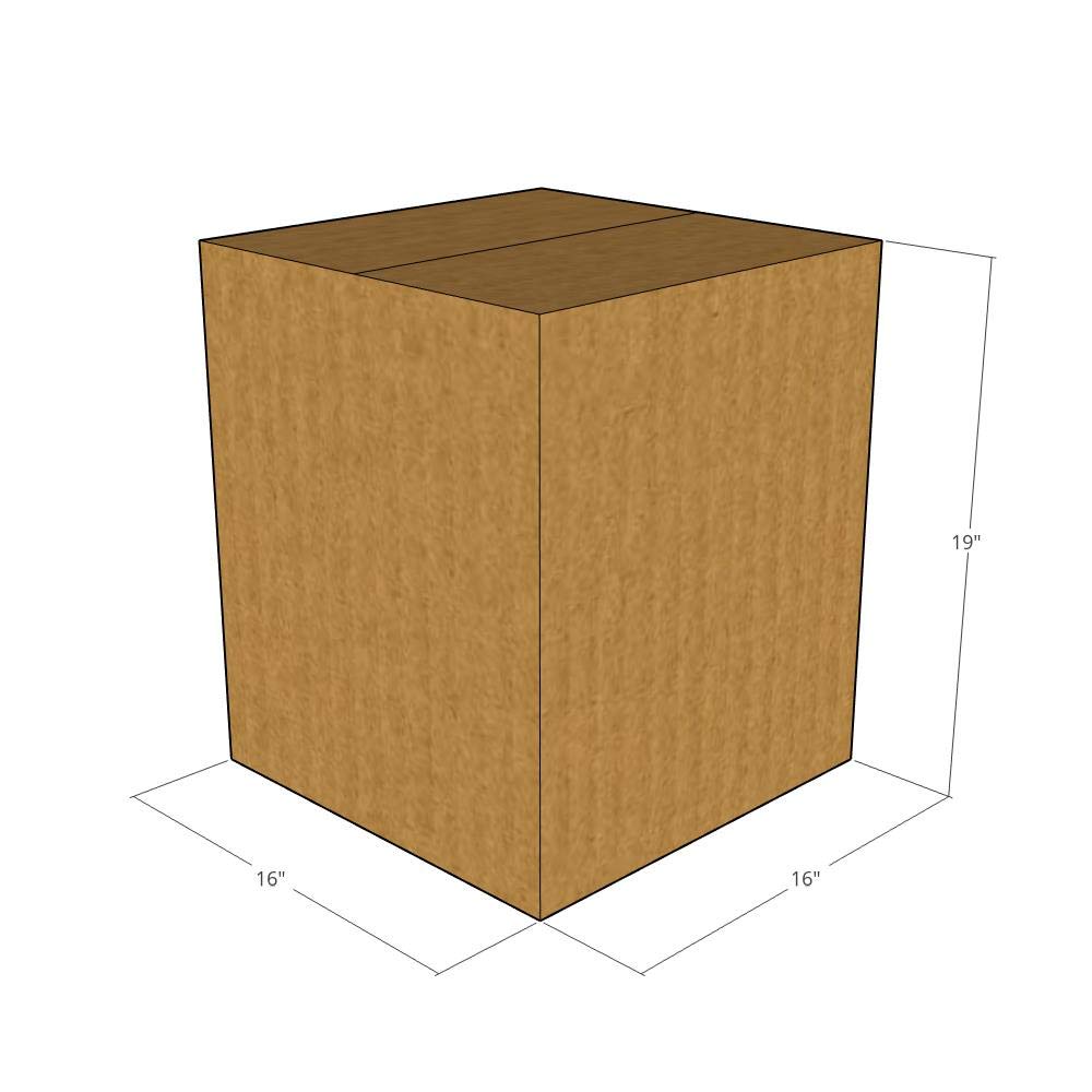 16x16x19 Inch 75 ECT New Corrugated Shipping Boxes - Heavy Duty Moving & Storage Boxes for Home, Office, and Warehouse Use