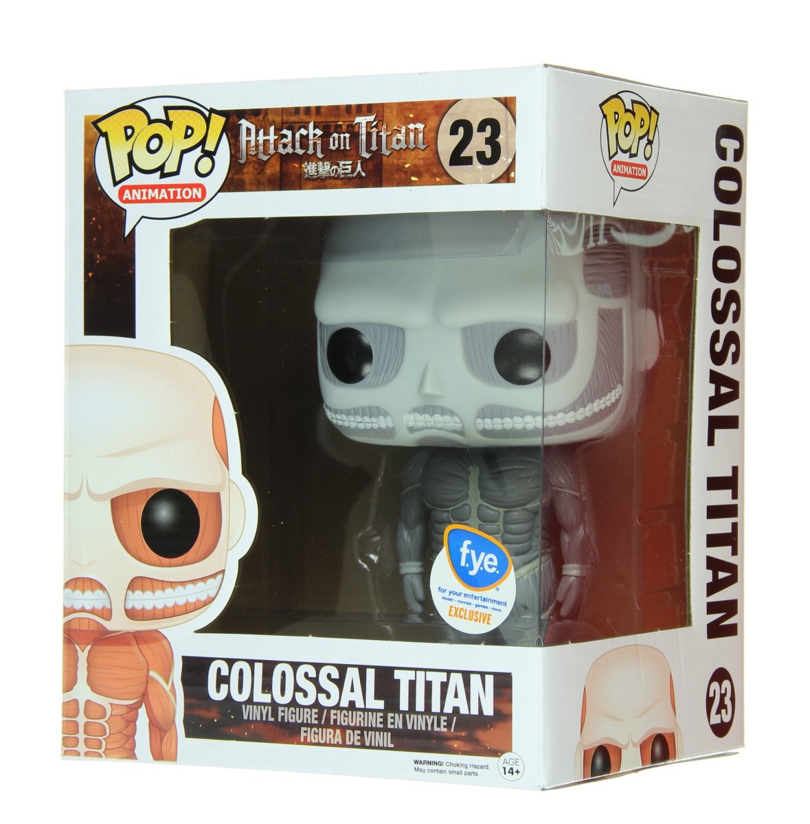 Funko POP Anime: Attack on Titan - 6-Inch Colossal Titan Collectible Vinyl Figure - Exclusive Greyscale Edition - Perfect for Anime Fans, Display & Gift Giving