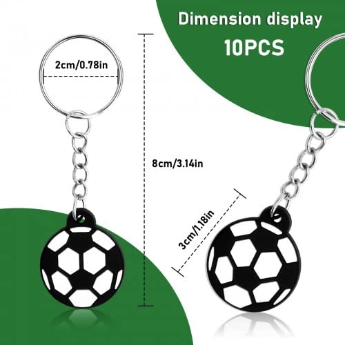 10PCS Football Keychains - Soccer Key Rings for Backpacks & Gifts