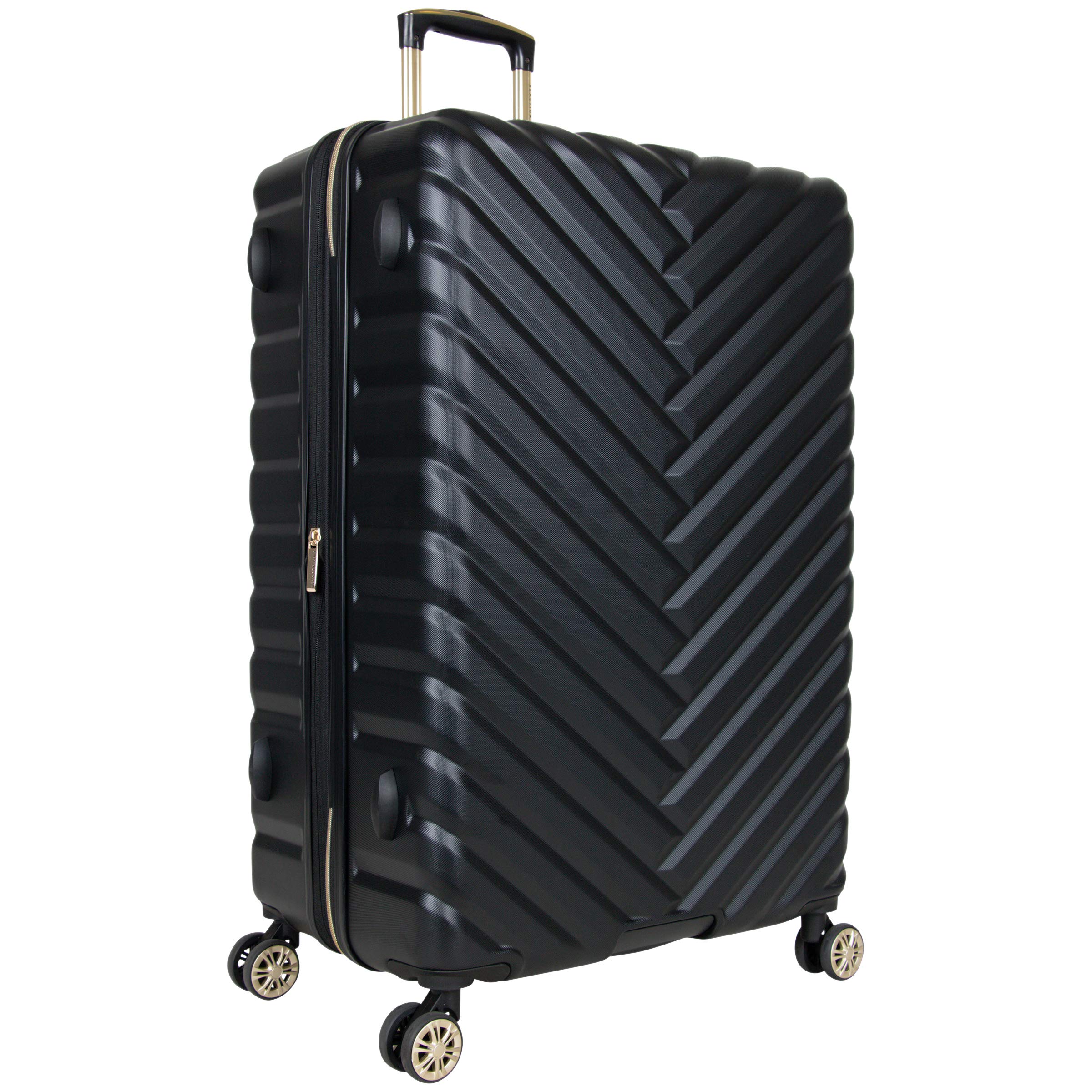Kenneth Cole REACTION Madison Square Lightweight Expandable Hardside Spinner Luggage 24-Inch Checked Suitcase - Black | Perfect for Business Travel & Weekend Getaways