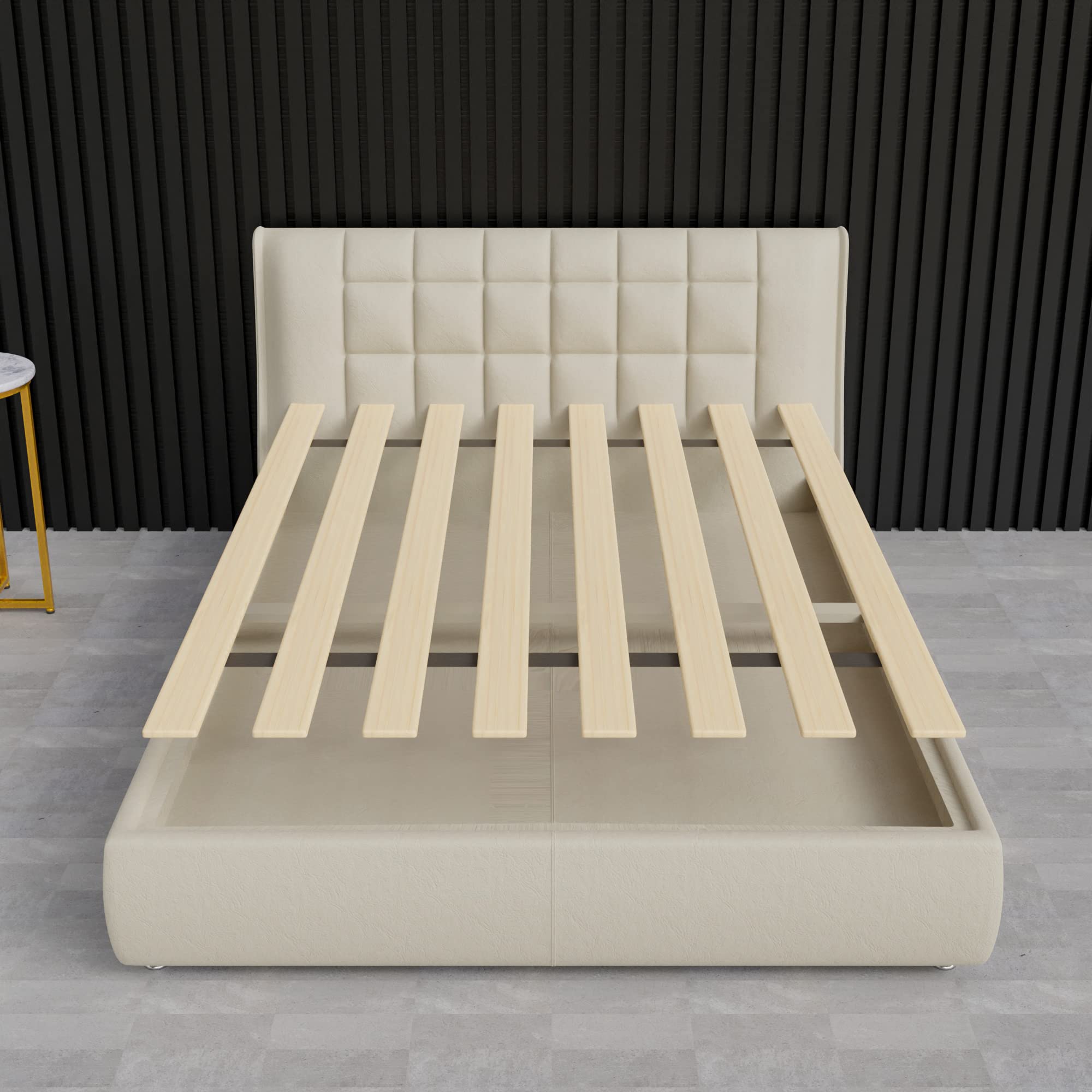 Greaton 0.68-Inch Vertical Wooden Bunkie Board & Bed Slats for Twin Size Beds - Beige - Supports Mattress & Enhances Sleep Comfort for Bunk Beds, Trundle Beds & Platform Beds