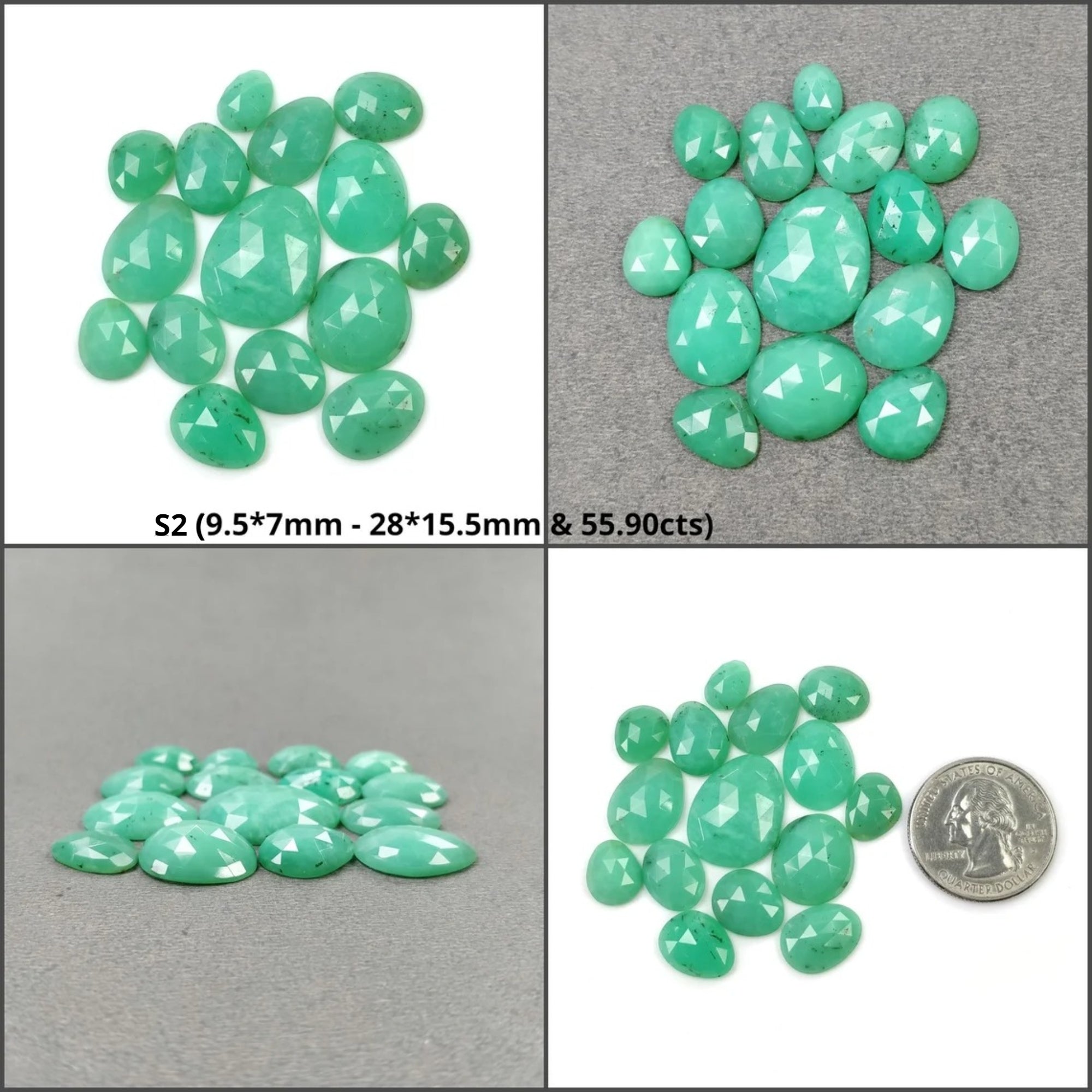 Natural Untreated Green Chrysoprase Gemstone Carving - Rose Cut Pear Shape Jewelry Sets for Necklace, Earrings & Bracelet Making | Handcrafted Unique Uneven Pear Cut Chrysoprase Beads for DIY Jewelry Design