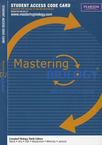 Campbell Biology 9th Edition MasteringBiology Access Card - Standalone Digital Study Guide for College Biology Courses - Perfect for Exam Prep & Homework Assignments by Reece, Urry, Cain & Wasserman | Benjamin Cummings Publisher