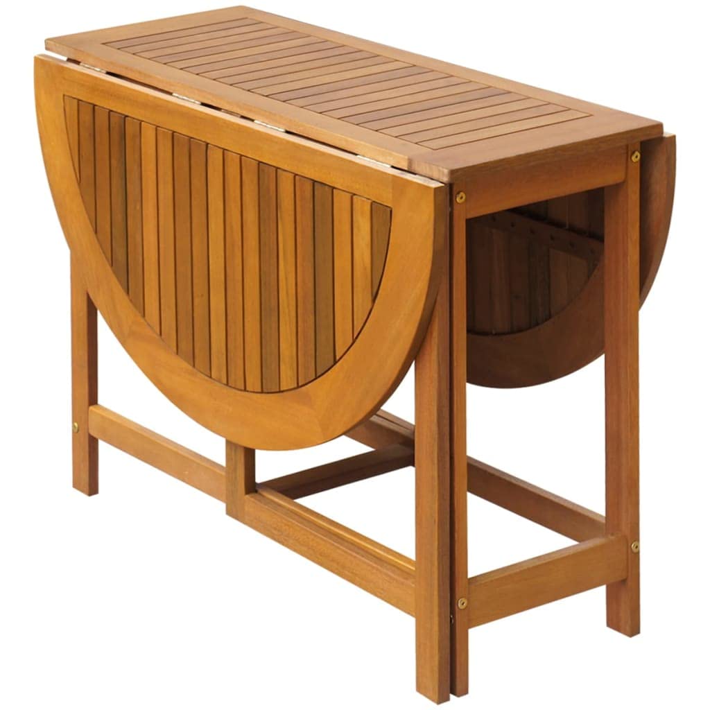 vidaXL 5-Piece Solid Acacia Wood Folding Outdoor Dining Set - Garden Patio Table & Chairs - Weatherproof Durable Furniture for Backyard, Poolside & BBQ Parties