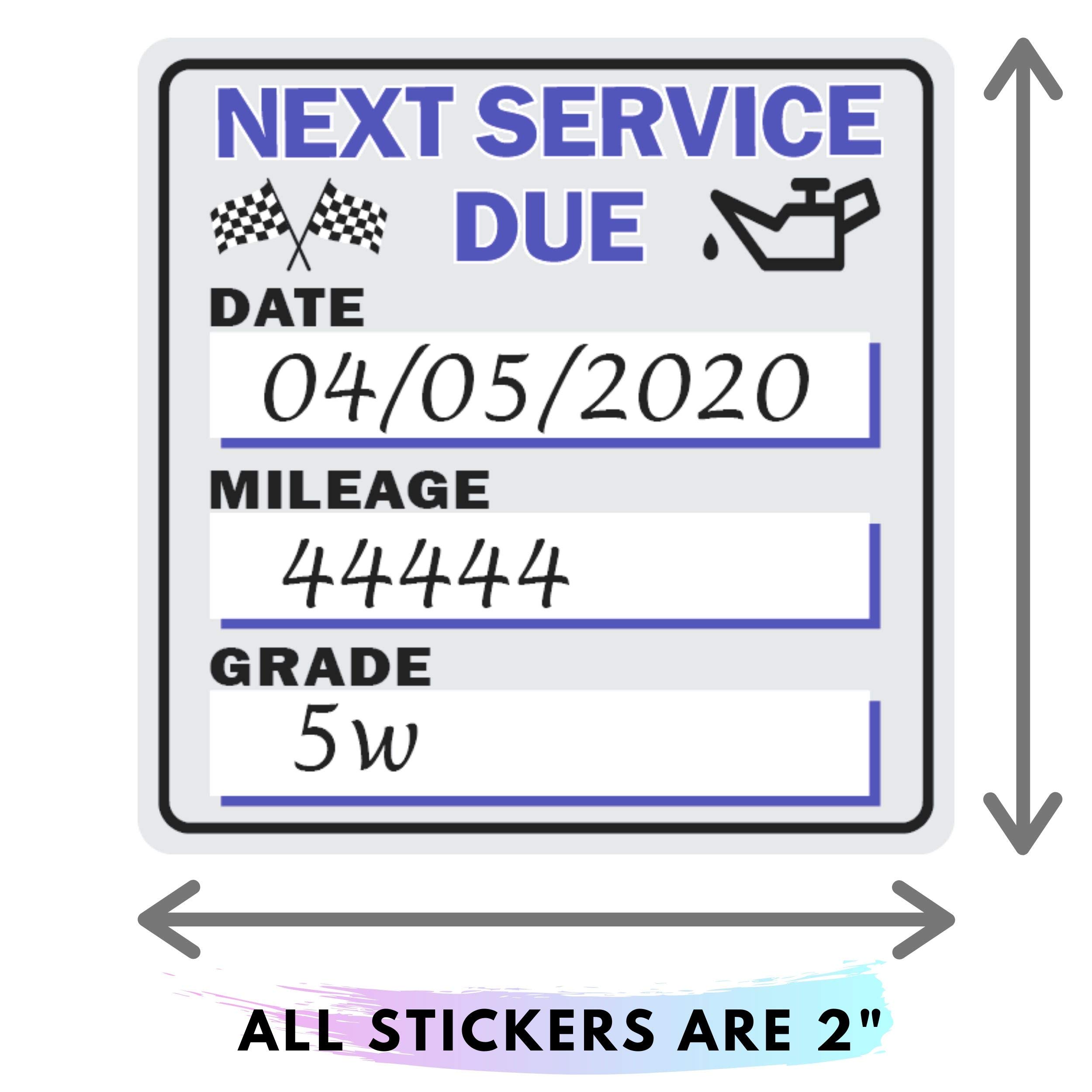 250 Pcs Oil Change Reminder Stickers - 2x2 Inch Clear Windshield Stickers for Cars - No Residue Peel & Write Service Stickers - Premium Checkered Flag Design - Perfect for Auto Shops, DIY Mechanics & Vehicle Maintenance