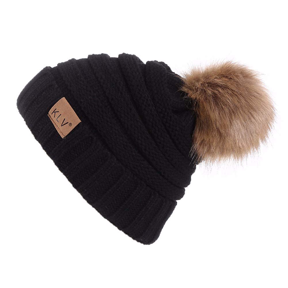 Women's Winter Warm Knitted Slouchy Beanie Hat with Sequin Applique & Brim - Stylish Wool Cap for Cold Weather | Perfect for Outdoor Activities, Snowboarding & Casual Wear