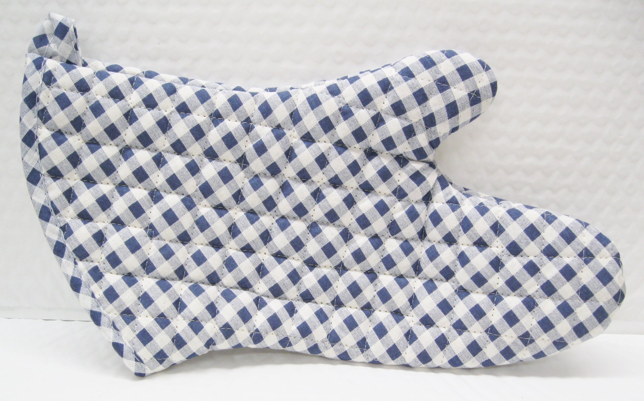Blue & White Gingham Oven Mitt - Heat Resistant Kitchen Glove for Baking, Grilling & Cooking - Perfect for Holiday Baking & BBQ Parties