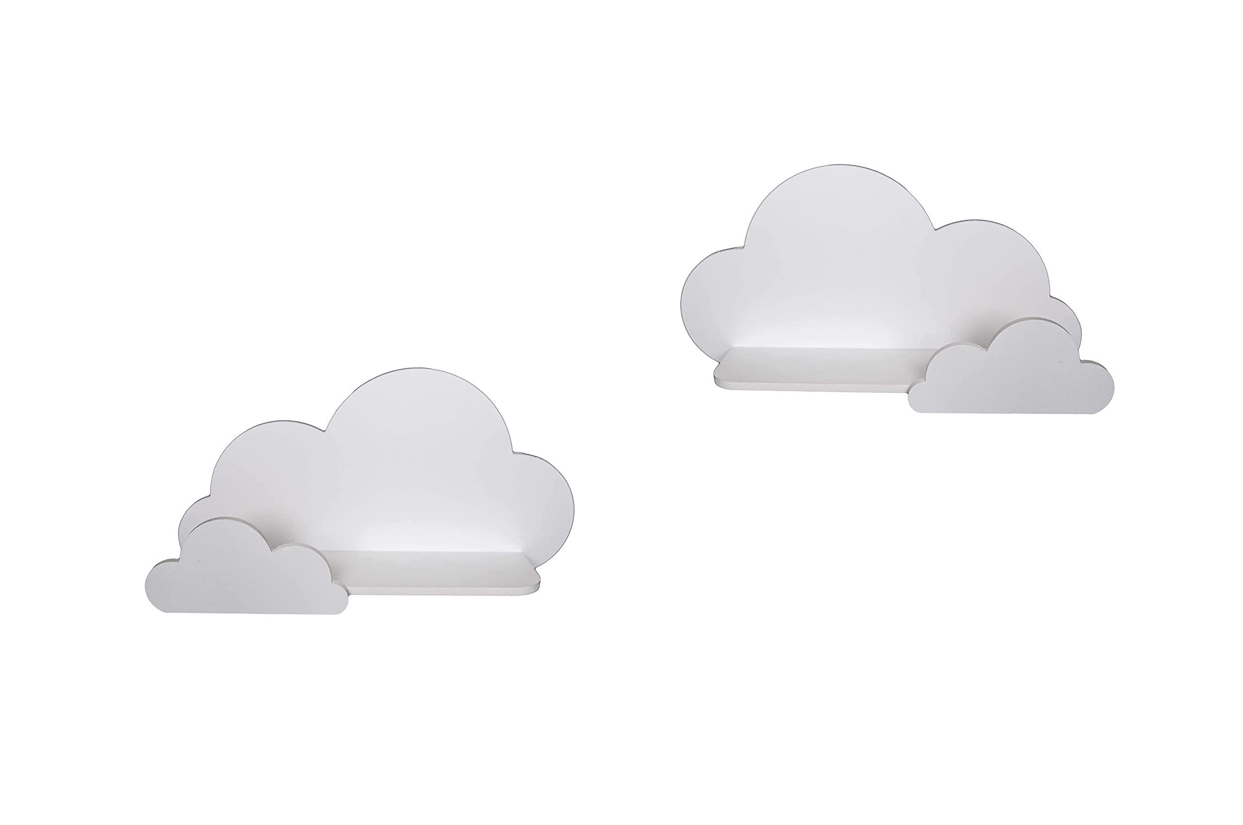 BugyBagy Trend Lab Cloud Wall Shelf Set - Set of 2 Modern Floating Shelves for Kids Room, Nursery & Playroom - Perfect for Books, Toys, Decor & Storage - Ideal for Bedroom Organization & Wall Display Decorations