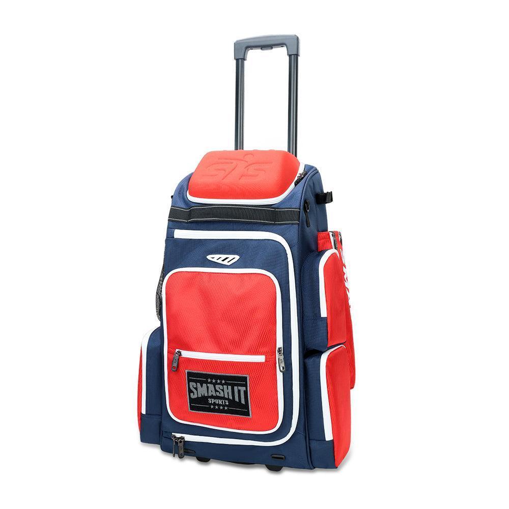 2025 Smash Ops Lil' Guerrilla Hybrid Roller/Bat Pack Bag - Red & Navy | Baseball & Softball Equipment for Travel & Practice | Perfect for Players, Coaches & Sports Enthusiasts