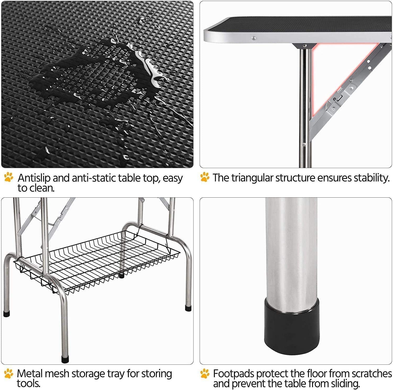 **Heavy Duty Adjustable Pet Grooming Table with Arm, Noose & Mesh Tray – 36