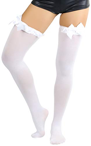 Opaque Ruffle Top French Maid - White