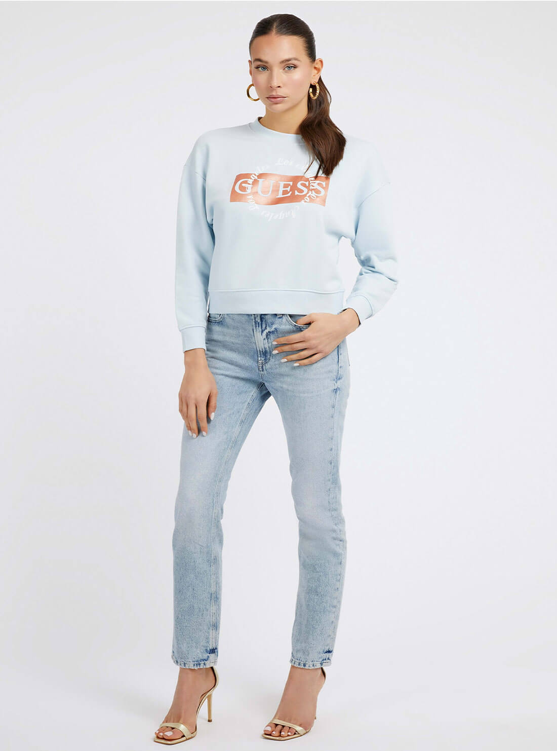 Light Blue Round Logo Jumper - Stylish Casual Sweater for Men & Women | Perfect for Everyday Wear, Office & Outdoor Activities