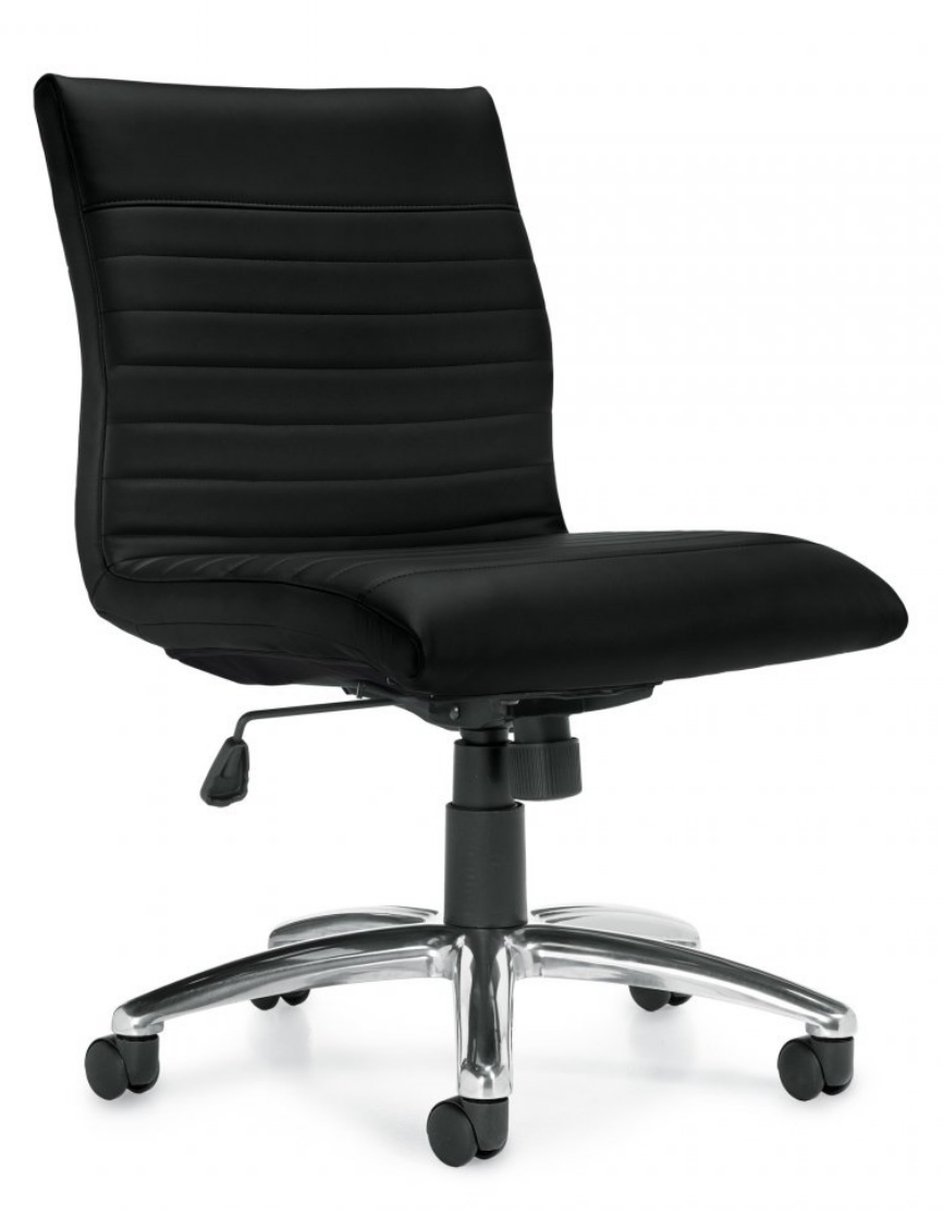 Low Back Luxhide Tilter Armless Office Chair by Offices To Go (OTG11735) - Ergonomic Computer Desk Chair for Home & Office Workspace