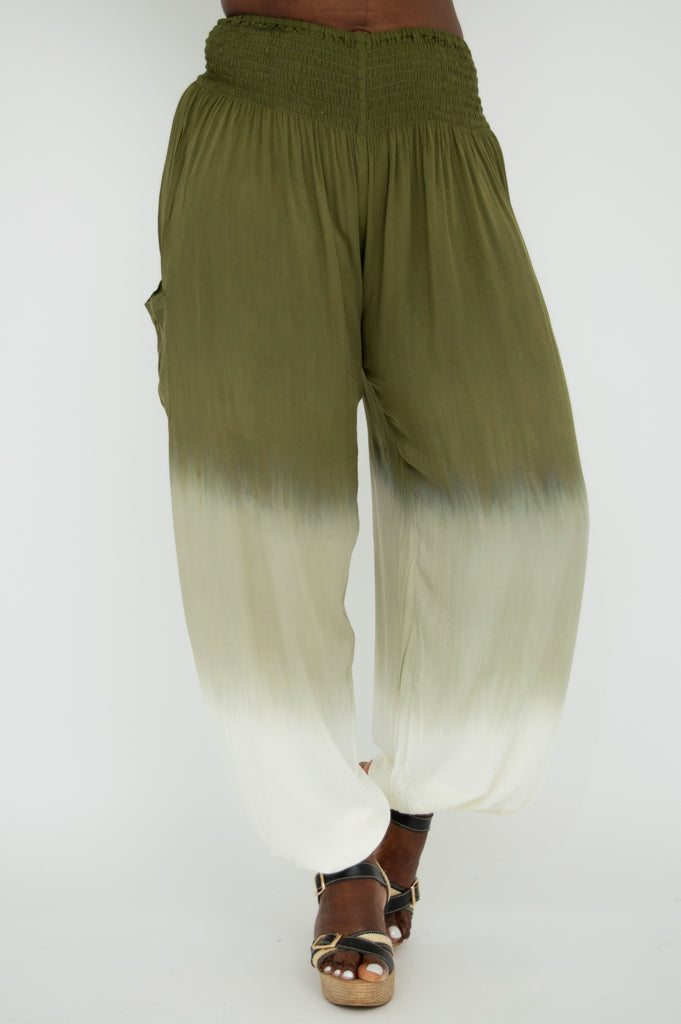 Embra Pants - Trendy Green Dip Dye Casual Trousers for Women | Perfect for Everyday Wear, Office & Weekend Outings
