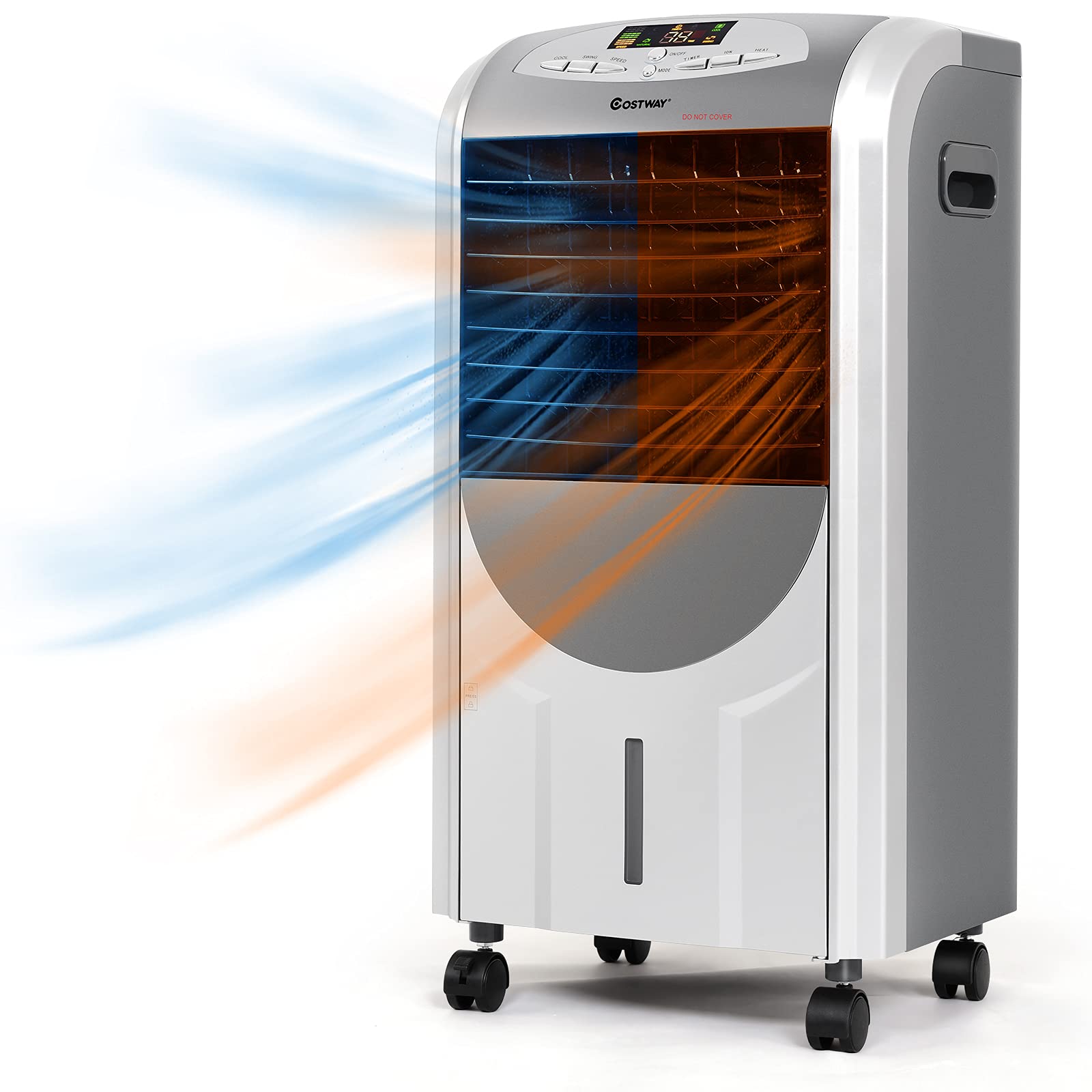 ARLIME 4-in-1 Evaporative Air Cooler with Heater & Humidifier - 3 Speed Settings, 4 Modes, 8H Timer, 1.85 Gallon Large Water Tank & 2 Ice Packs - Perfect for Bedroom, Living Room, Office & Garage - Stay Cool in Summer & Warm in Winter