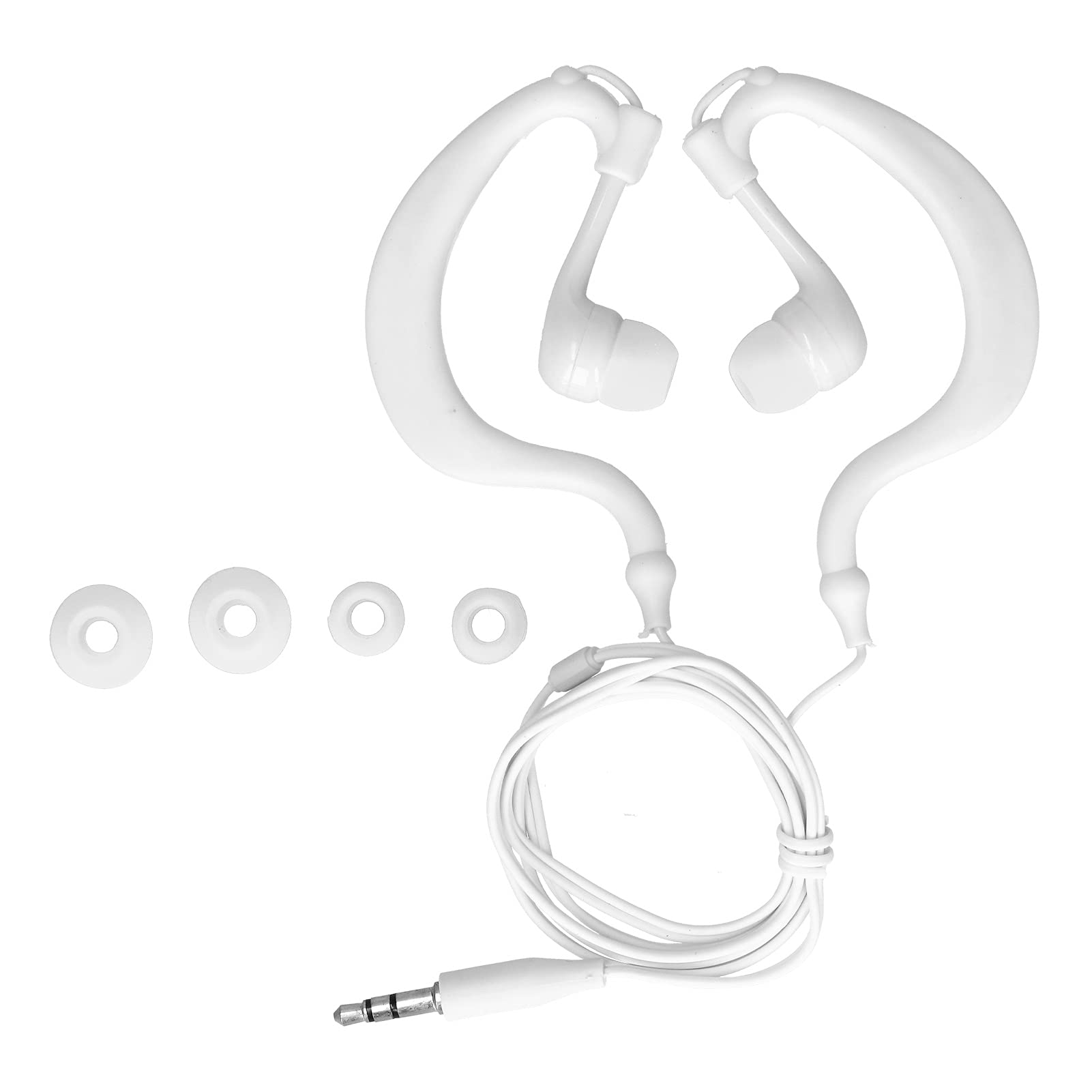 Best IP68 Waterproof Bone Conduction Headphones with 3.5mm Plug - Sweatproof Wireless Earbuds for Swimming, Running, Surfing & Diving - Includes Replaceable Earplugs (White) - Perfect for Workouts, Pool Sessions & Outdoor Water Sports