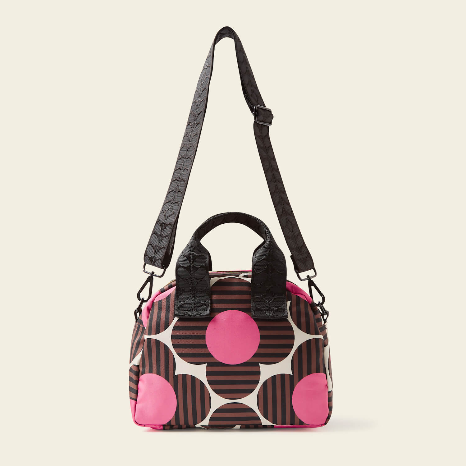 Stylish Radial Handbag with Striped Flower Azalea Design - Perfect for Women's Fashion, Casual Outings & Travel Accessories