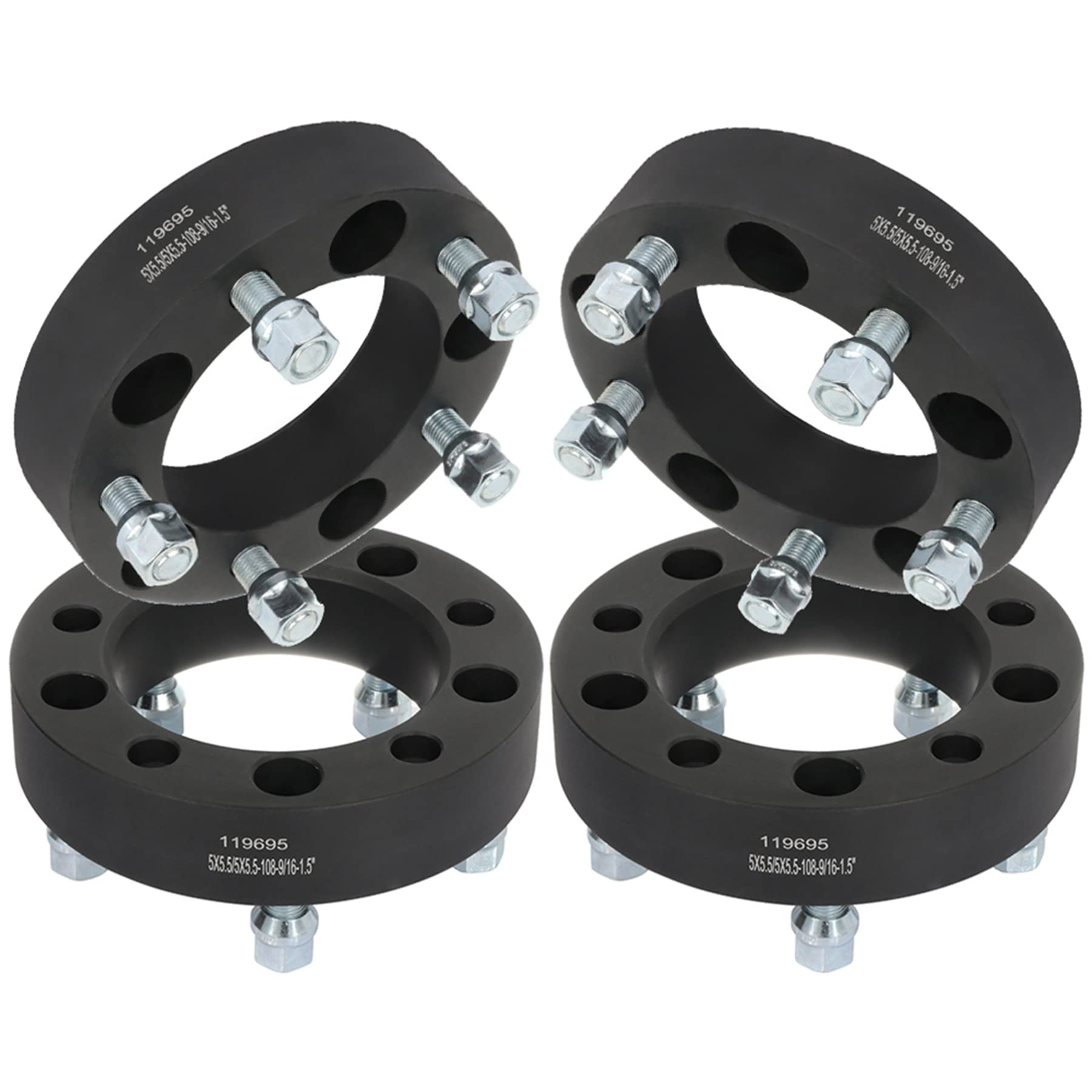 ECCPP 4PCS 5x139.7 Wheel Spacers 5 Lug 5x5.5 to 5x5.5 9/16 Studs 1.5 Inch - Compatible with 2007-2009 Chrysler Aspen, 2005-2010 Dodge Dakota, 2004-2009 Dodge Durango - Perfect for Off-Roading, Lifted Trucks & Custom Wheel Fitment