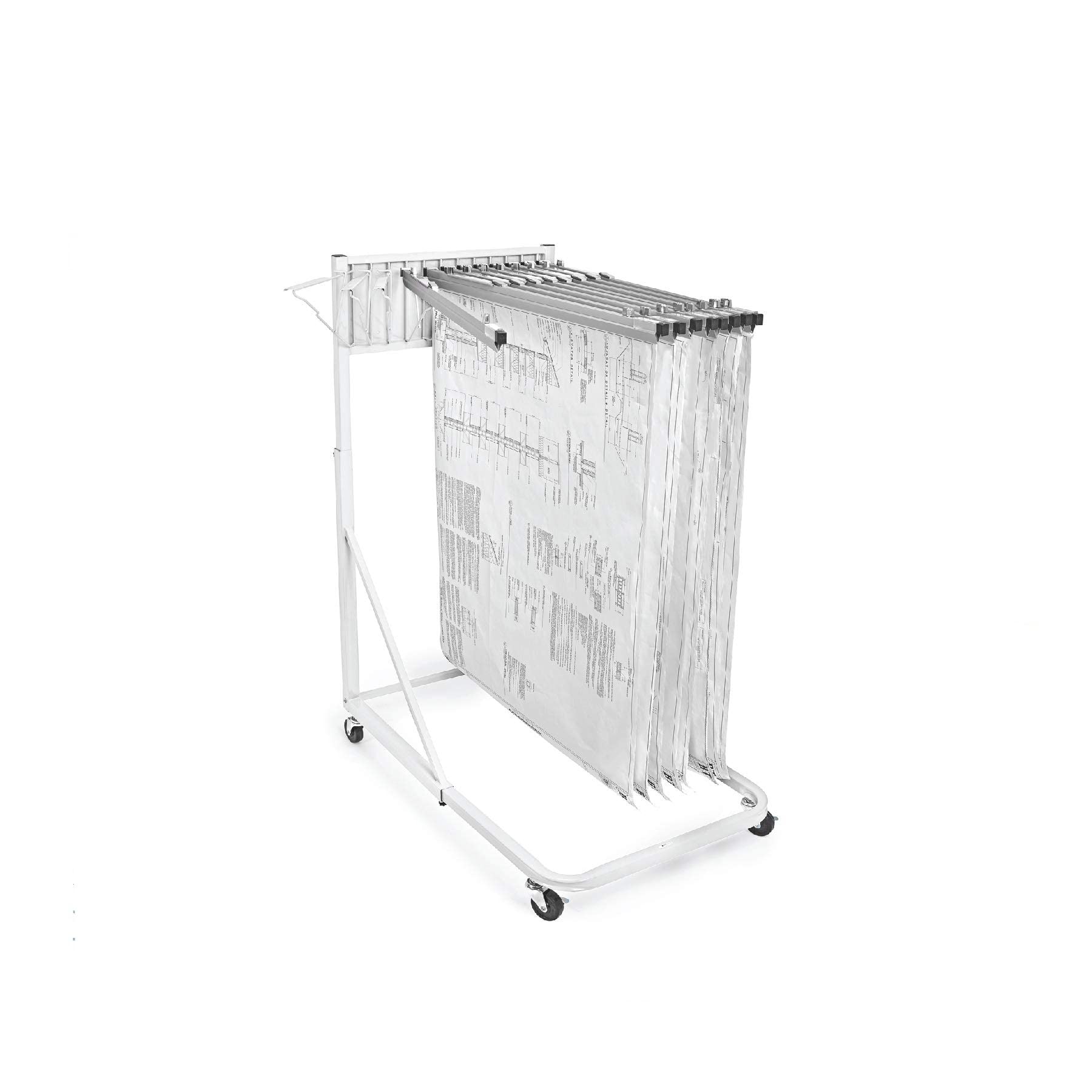 Adir Vertical Blueprint Storage Rack - White Poster Display & File Organizer Stand for Home and Office - Perfect for Architects, Engineers & DIY Projects