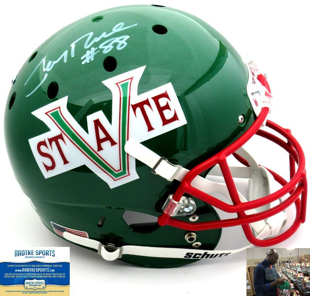 Jerry Rice Autographed MVSU Delta Devils Schutt Full Size NCAA Football Helmet - Signed Collectible for Fans, Display, and Memorabilia Collection