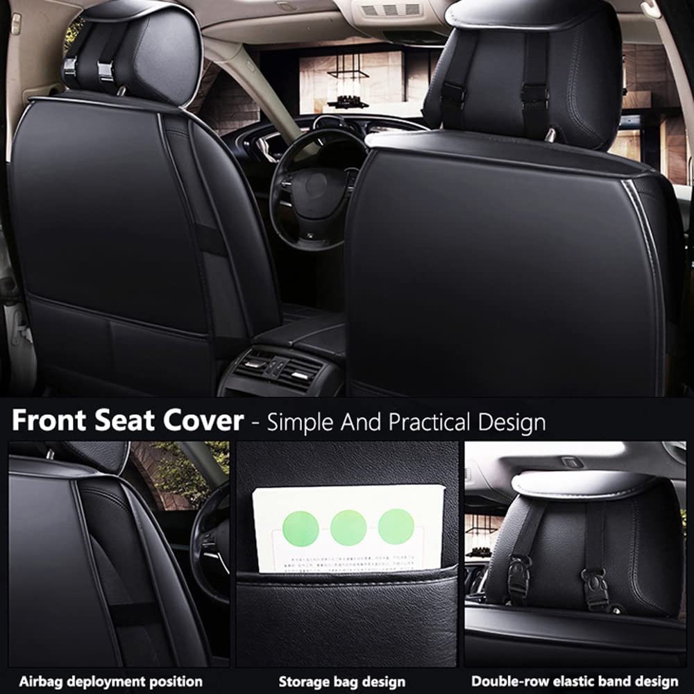 Premium Leather Car Seat Covers for Ford F-250 2011-2022 - Durable, Waterproof & Breathable Seat Protectors with Odor-Free Technology (Luxury Black) | Perfect for Road Trips, Daily Commutes & Off-Road Adventures