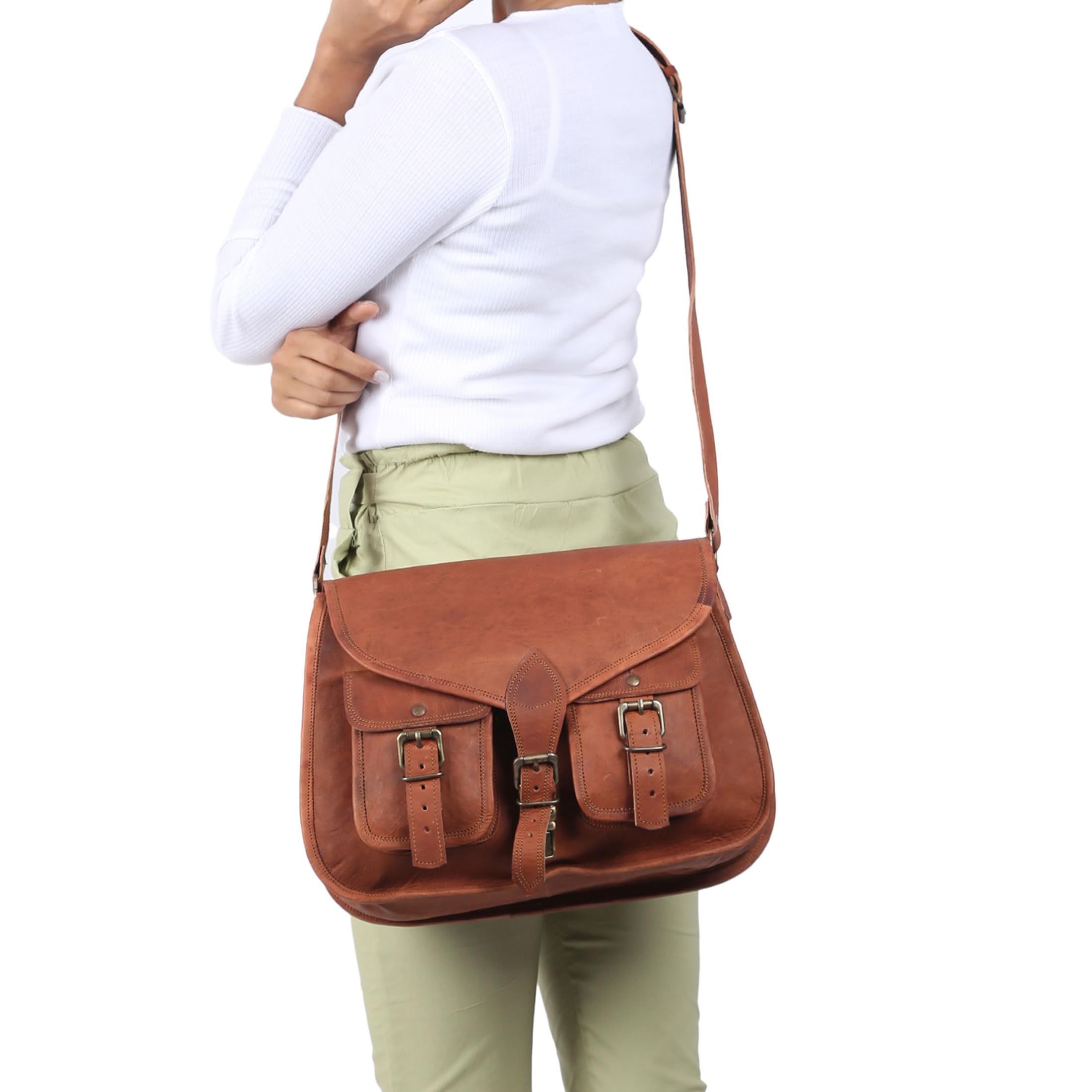 Genuine Leather Crossbody Shoulder Bag for Women - Stylish Tote & Travel Purse - Perfect for Work, Shopping & Daily Use