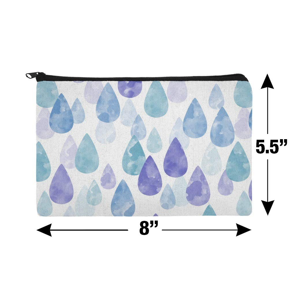 Waterproof Watercolor Raindrops Cosmetic Bag - Travel Makeup Organizer Pouch for Women, Perfect for Gym, Beach & Daily Essentials Storage