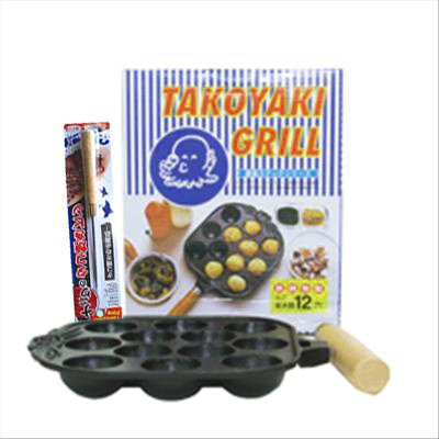 Cast Iron Takoyaki Pan with Takoyaki Pins - Japanese Octopus Ball Maker for Home Cooking, Party Snacks & Street Food Style Appetizers