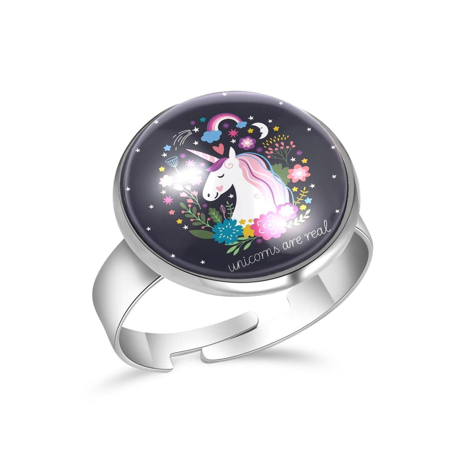 Adjustable Open Rings for Women - Unicorn Jewelry Gifts for Anniversary, Birthday, Valentine's Day | Trendy Stackable Rings for Everyday Wear & Special Occasions
