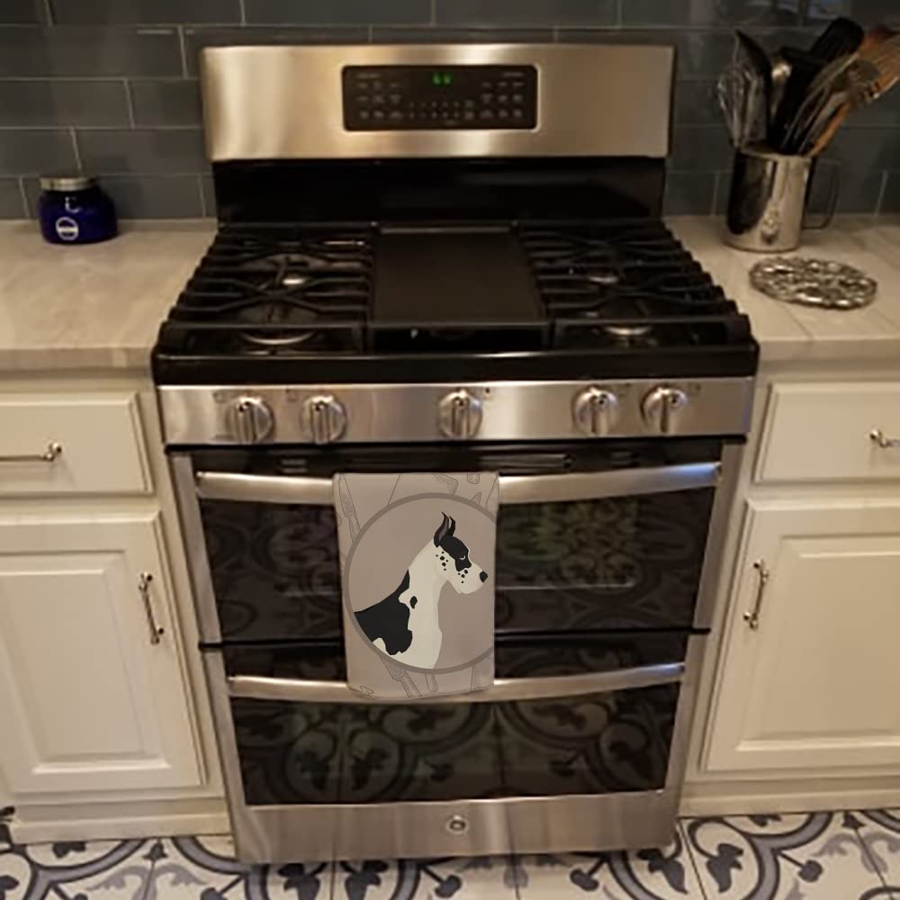 Caroline's Treasures CK2189KTWL Great Dane Kitchen Towel Set - Absorbent Dish Cloths, Hand Towels & Decorative Bath Towels for Kitchen, Bathroom, Face & Tea Time | Perfect for Dog Lovers & Home Decor