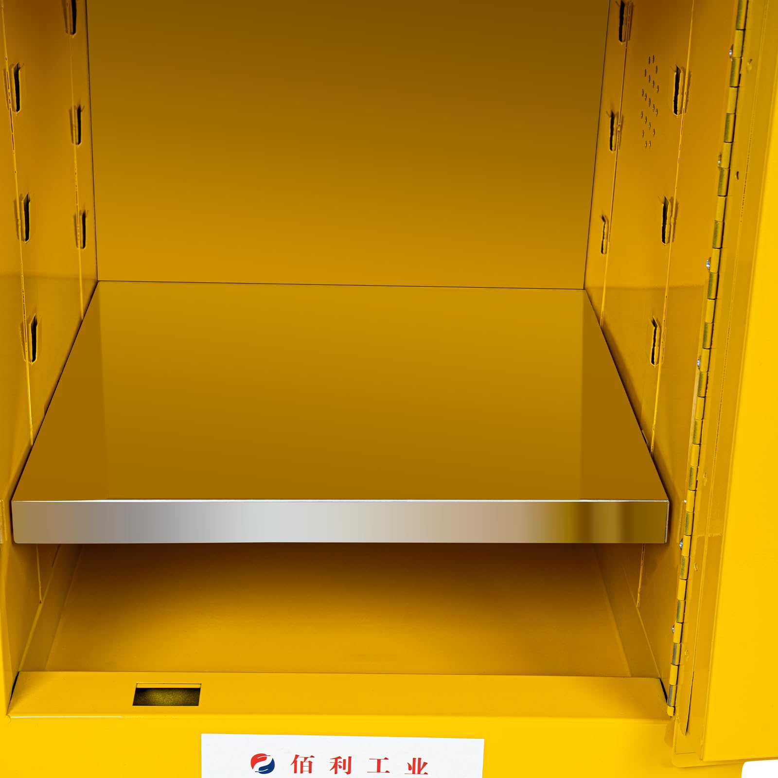 12 Gallon Flammable Liquids Safety Storage Cabinet - OSHA Compliant Hazardous Chemical Cabinet with Adjustable Shelves, 17