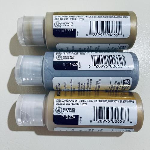 FolkArt Acrylic Metallic Gold & Silver Paint Set with 20 Bosobo Brushes - Bundle for DIY Crafts, Home Decor & Art Projects