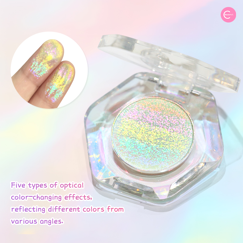 SHEENEFFECT Rainbow Chameleon Highlighter & Eyeshadow Palette - Multicolor Shimmer Makeup for Face & Eyes - Perfect for Parties, Festivals & Night Out Glam Looks