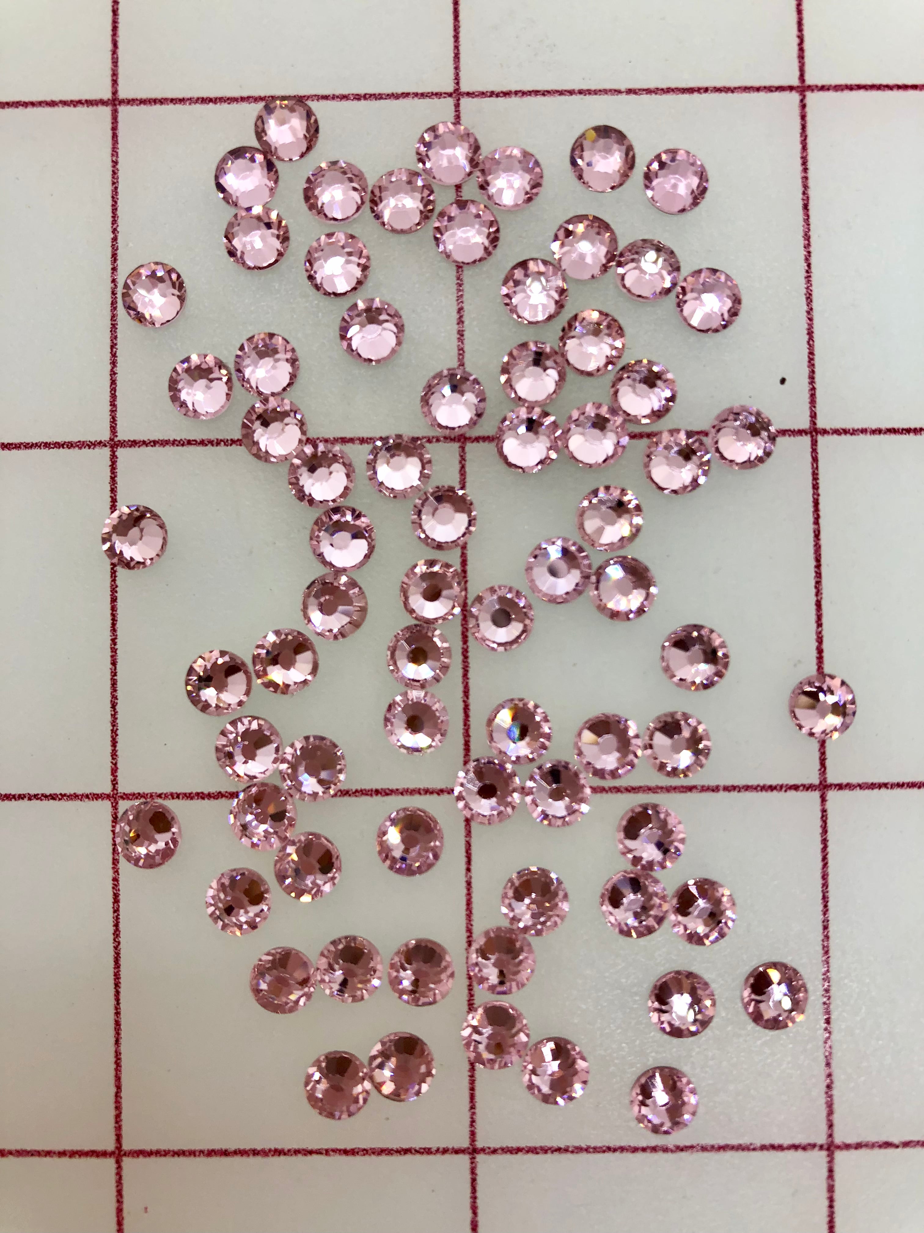 20SS Czech Rhinestones - Bright Cut Light Pink Flat Back for DIY Jewelry, Nail Art, and Crafting Projects
