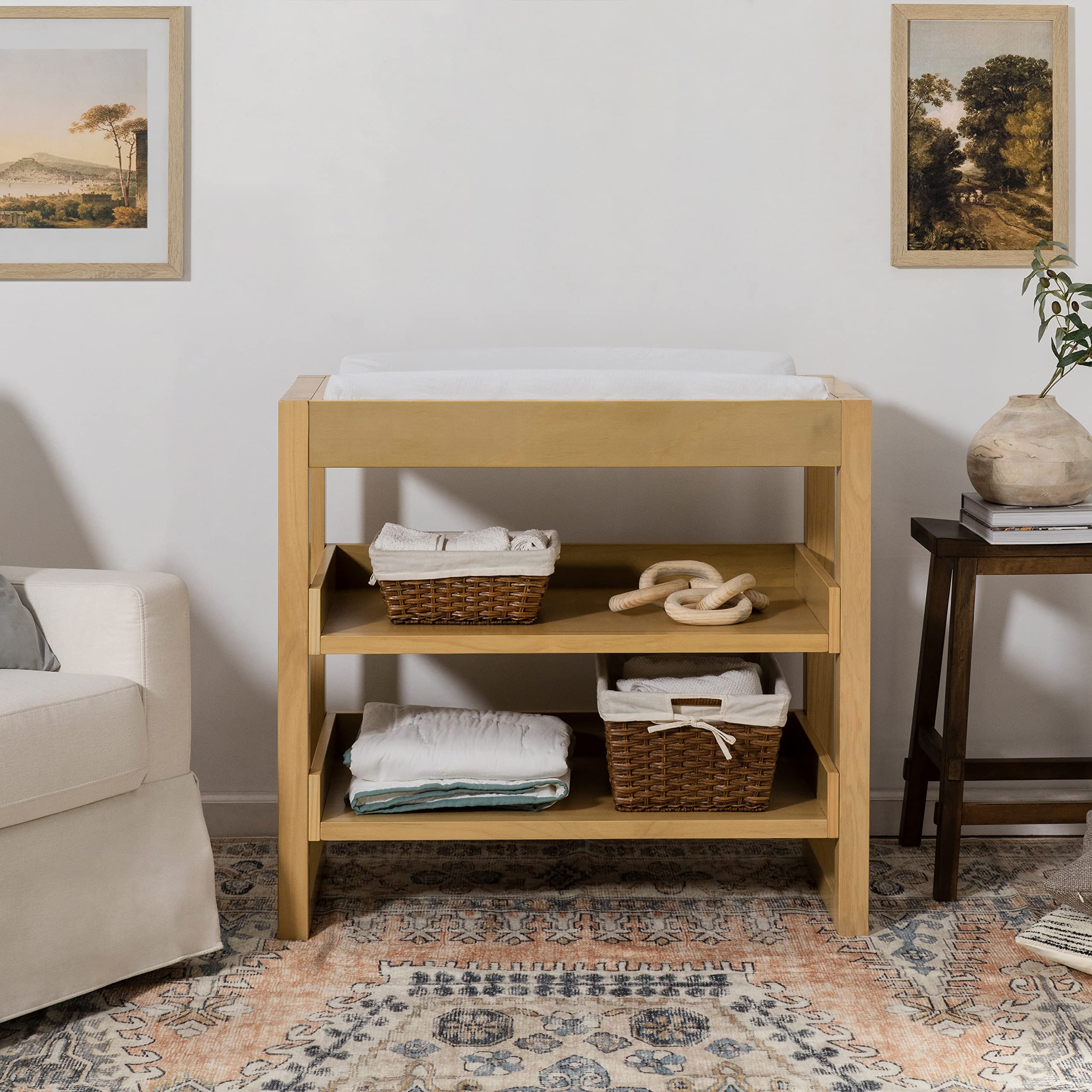 NAMESAKE Honey Nantucket Changing Table - Durable & Stylish Nursery Furniture for Baby Diaper Changes - Perfect for Newborns & Toddlers