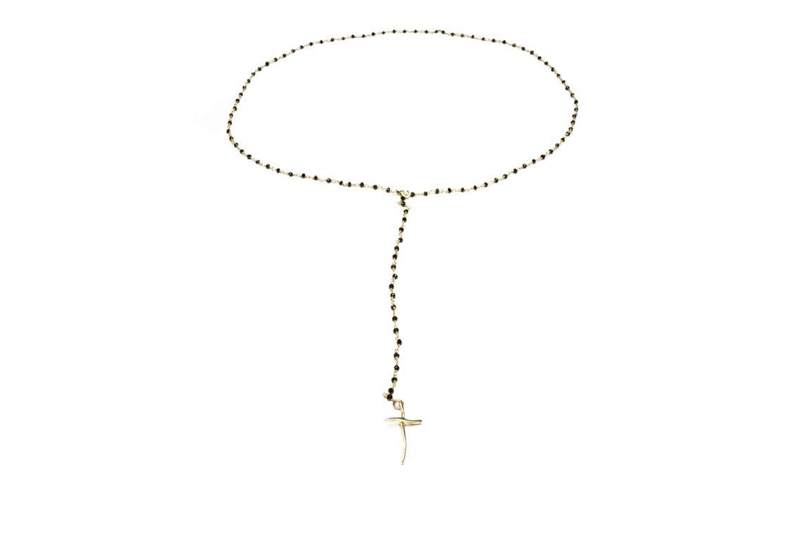 Layered Cross Beaded Protective Stones Necklace for Women - Elegant Spiritual Jewelry Gift for Everyday Wear & Special Occasions