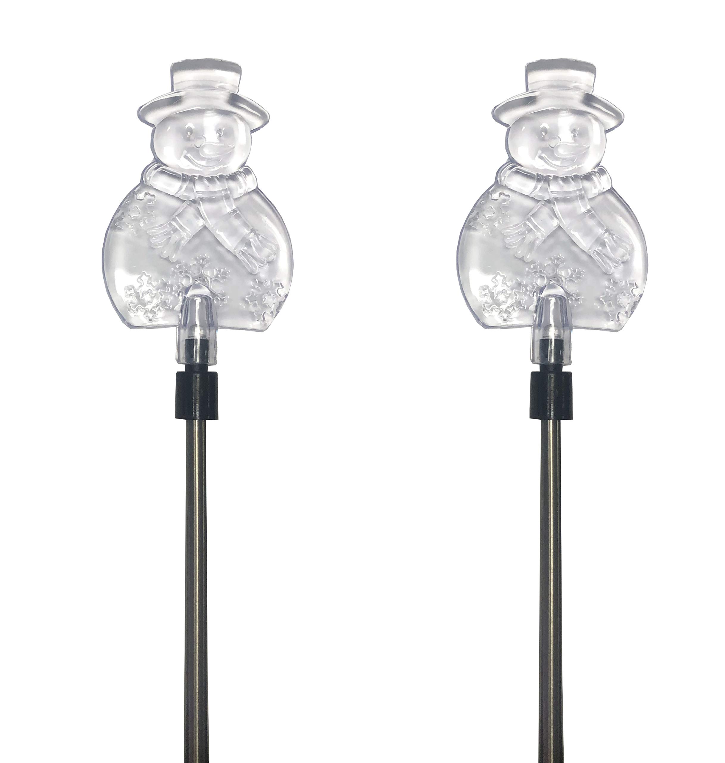 Solar Powered Snowman Garden Stake - Color Changing LED Landscape Lights for Outdoor Holiday Decor (Set of 2) | Perfect for Christmas Yard, Lawn, Pathway & Winter Garden Decoration