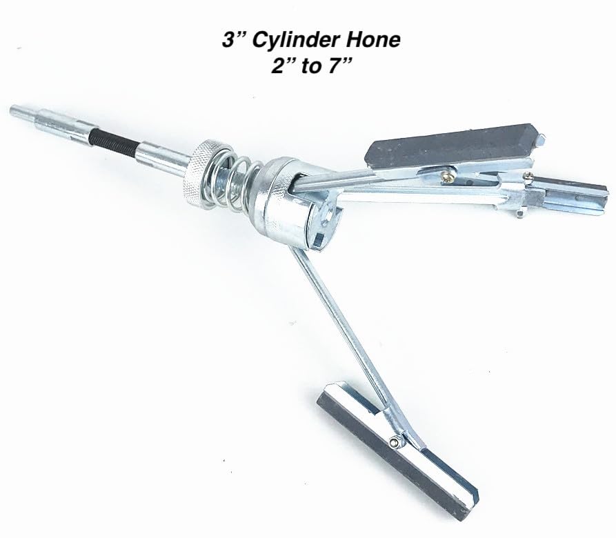 7-Piece Engine Cylinder Hone Set with 3 Spare Stones - Adjustable Deglazer Tool for Brake Cylinder Bores (3/4