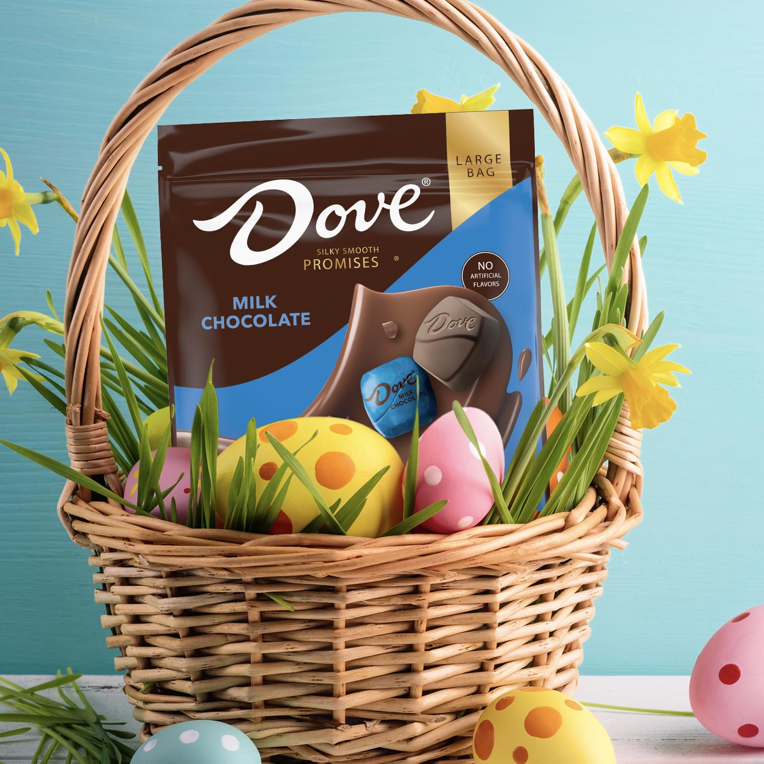 DOVE PROMISES Milk Chocolate Large Bag - Individually Foil Wrapped Easter Candy (14.08 Oz) - Perfect for Easter Baskets, Egg Stuffers, Party Favors & Holiday Gifts