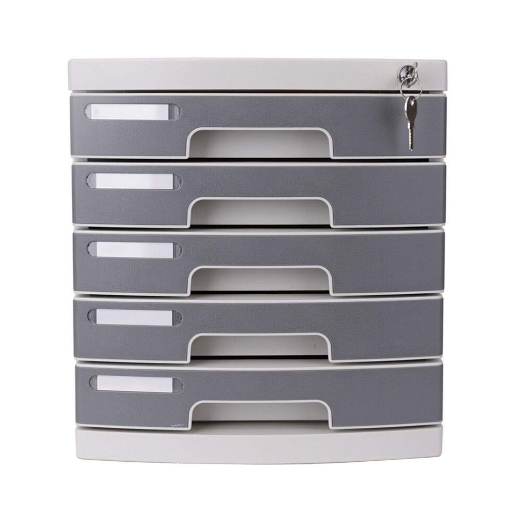 TOMYEUS 5-Tier Locking File Cabinet - Desktop Organizer with Drawers for Office Documents, Paper Storage & File Management - Perfect for Home, Office & School Organization (5 Floors)