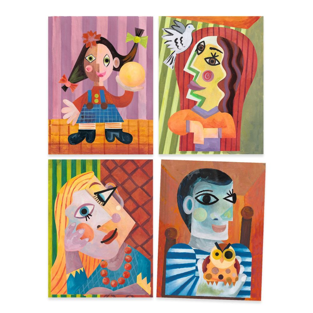 Pablo Picasso Inspired Collage Art Kit with Stickers - Creative DIY Craft for Kids & Adults, Perfect for Home Decor, School Projects & Gift Giving