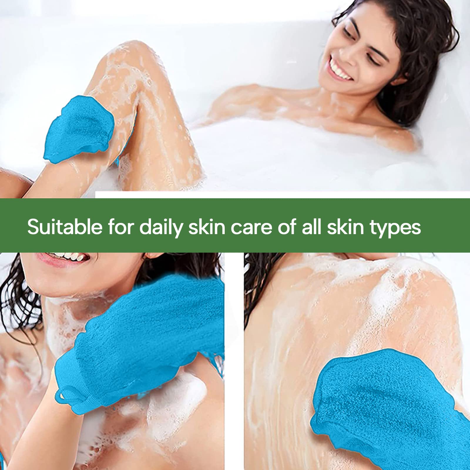 Premium Moroccan Kessa Exfoliating Gloves - Body Scrub Mitt for Smooth Skin, Washable & Reusable - Perfect for At-Home Spa, Shower & Bath Skincare Routine